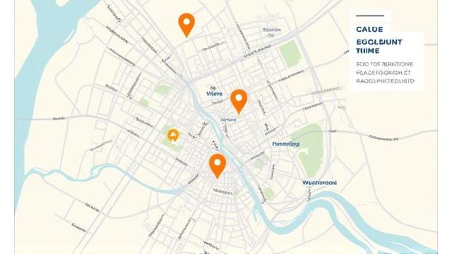 Static detailed city map of Vienna highlighting Astrav Travels office location